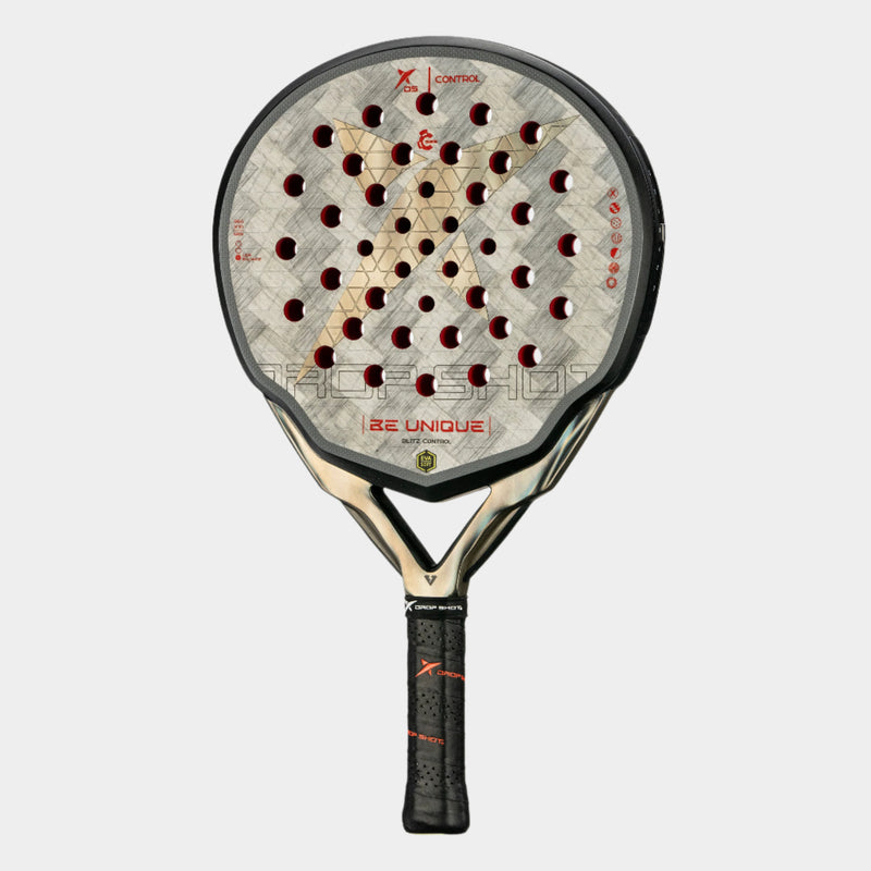 Paddle with textured surface and brand logo on a white background